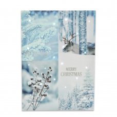 Χριστουγεννιάτικο Διακοσμητικό Κάδρο με 4 Παραστάσεις και 20 LED (40x30cm)